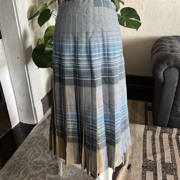VTG Charlotte Ford Classique Reversible Pleated Midi Skirt Pure Wool 8 GORGEOUS - Picture 2 of 14